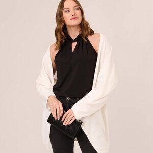 Adrianna Papell S'HUG hidden tunnel sleeves, Ivory